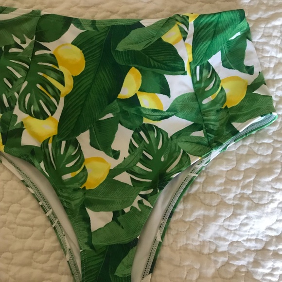 Forever 21 Other - Leaf and Banana Printed High Waisted Bikini Bottom